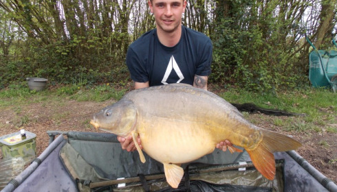 A 49 lb carp from Villefond, Apr 2016