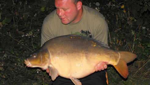 A 29 lb 8 oz carp from Villefond, Jul 2013
