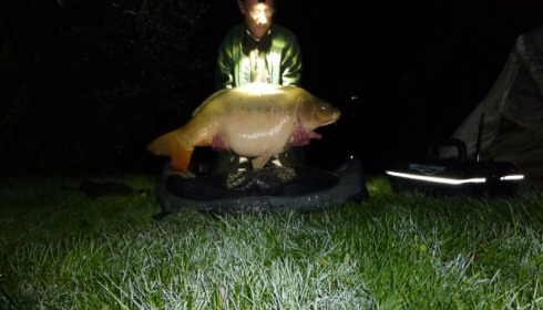 A 47 lb carp from Villefond, Oct 2013
