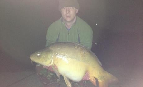 A 32 lb carp from Villefond, Apr 2013