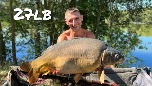 A 27 lb carp from Villefond, Levi Jay, Aug 2022