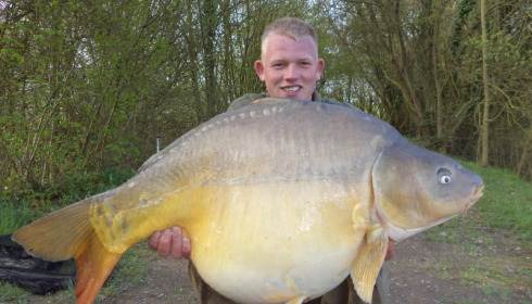 A 40 lb carp from Villefond, Apr 2013