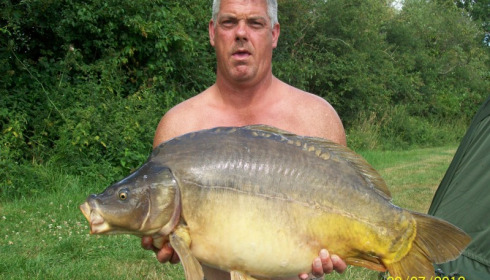 A 35 lb carp from Villefond, Jul 2012
