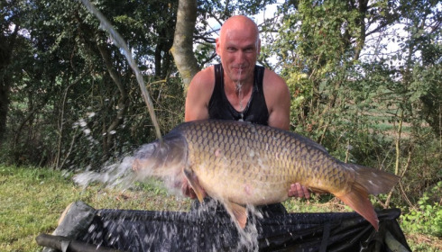 A 45 lb 12 oz carp from Villefond, The scared common , Oct 2017