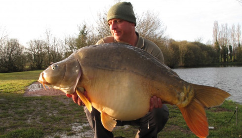 A 51 lb 8 oz carp from Villefond, The mighty Bennetts, Apr 2013