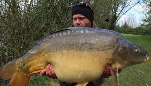 A 45 lb carp from Villefond, terry brown, Apr 2017
