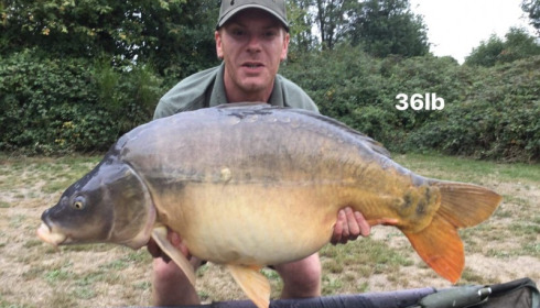 A 36 lb carp from Villefond, Oct 2017