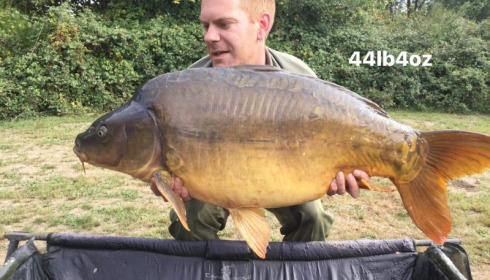 A 44 lb 4 oz carp from Villefond, Oct 2017
