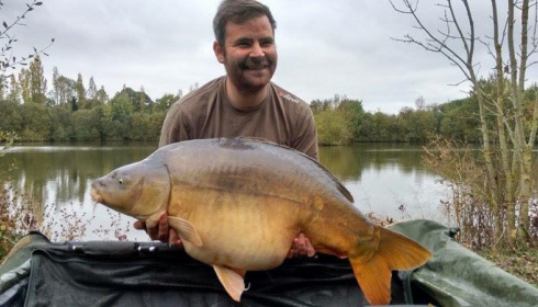 A 49 lb carp from Villefond, Oct 2015