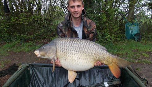 A 48 lb carp from Villefond, Scared common, Apr 2016