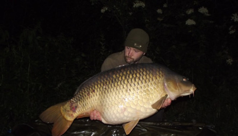 A 48 lb carp from Villefond, Big John, Aug 2016