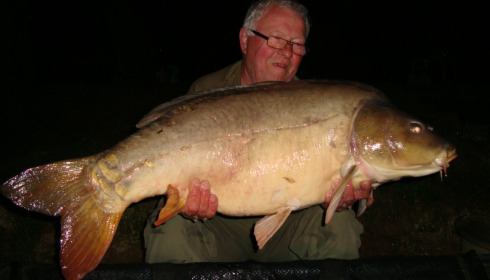 A 39 lb 11 oz carp from Villefond, Spawned out, Jun 2015
