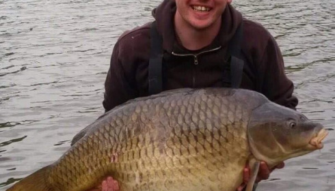 A 52 lb carp from Villefond, Scared common, May 2017