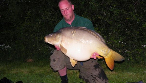 A 39 lb 8 oz carp from Villefond, Apr 2011
