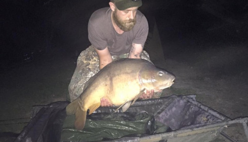 A 40 lb 2 oz carp from Villefond, Bennetts after 3 spawnings this year, Sep 2015