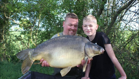 A 33 lb carp from Villefond, Apr 2019