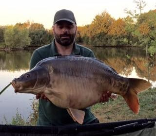 A 34 lb 8 oz carp from Villefond, Oct 2016