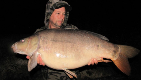 A 35 lb carp from Villefond, Sep 2015