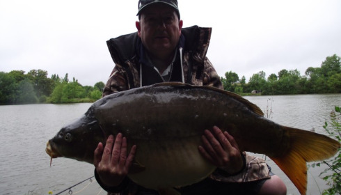 A 41 lb carp from Villefond, Jun 2012