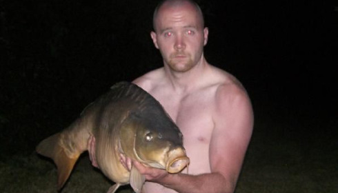A 32 lb carp from Villefond, Mar 2009