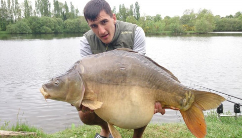 A 52 lb 6 oz carp from Villefond, bennetts the fish, May 2013