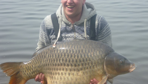 A 55 lb 5 oz carp from Villefond, Arthur the fish, Apr 2013