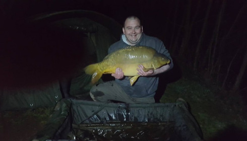 A 35 lb carp from Villefond, Apr 2016