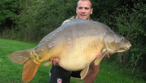 A 50 lb 1 oz carp from Villefond, Spawned out Bennetts, Sep 2013