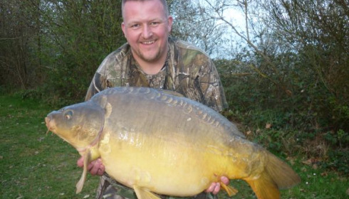 A 34 lb 8 oz carp from Villefond, Mar 2011
