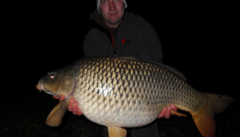 A 34 lb carp from Villefond, Apr 2013