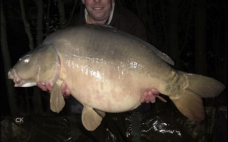 A 47 lb 8 oz carp from Villefond, Eugene, Nov 2018