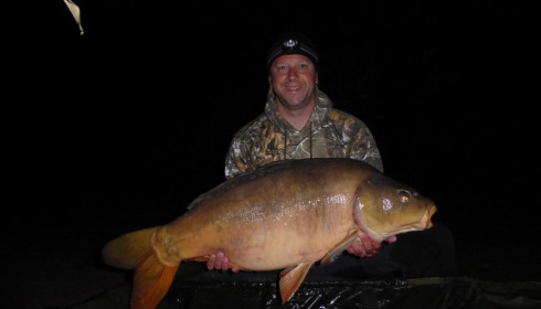 A 38 lb carp from Villefond, Oct 2015