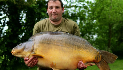 A 71 lb 2 oz carp from Villefond, Jamie Ramsey, May 2018