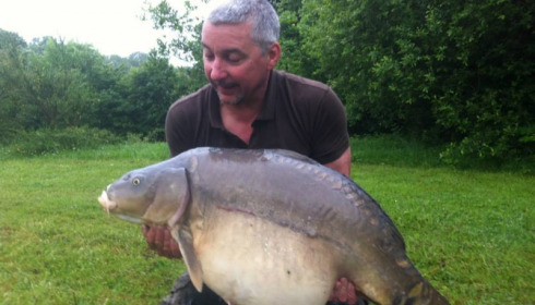 A 51 lb carp from Villefond, Slate Grey the fish first time over 50lb, Jun 2013