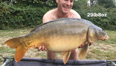 A 29 lb 8 oz carp from Villefond, Oct 2017