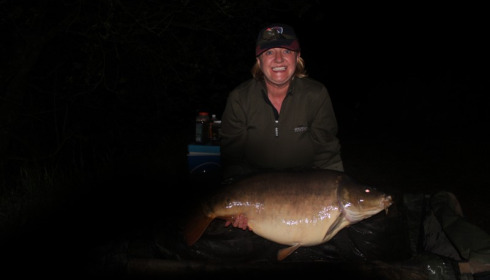 A 41 lb 8 oz carp from Villefond, Aug 2016