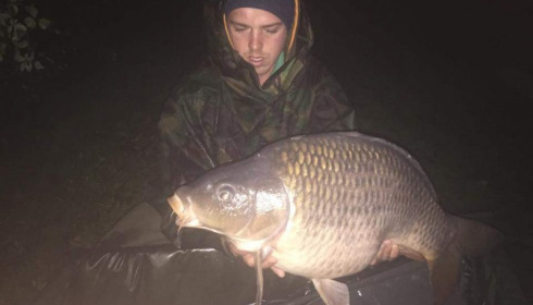 A 38 lb carp from Villefond, Fat Common, Sep 2015
