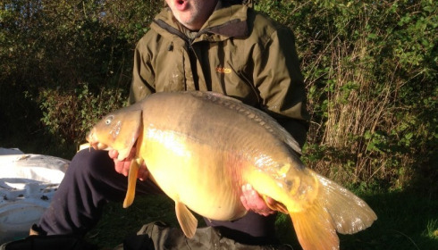 A 50 lb 4 oz carp from Villefond, Max the fish first time over 50lb, Nov 2013