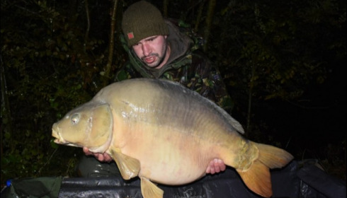 A 46 lb carp from Villefond, Oct 2018