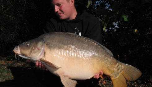 A 30 lb carp from Villefond, Oct 2010