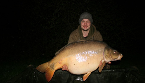 A 46 lb 12 oz carp from Villefond, Apr 2015