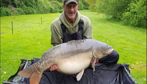A 63 lb carp from Villefond, May 2019