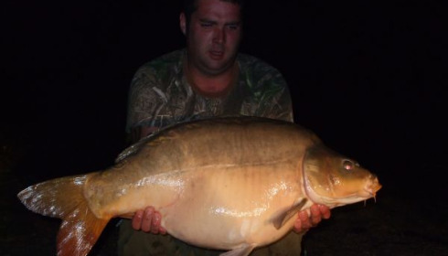 A 34 lb carp from Villefond, Aug 2011