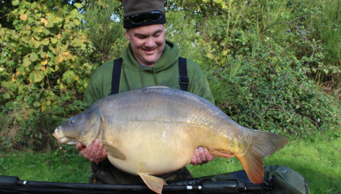 A 48 lb 8 oz carp from Villefond, Nov 2014