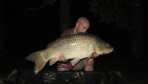 A 34 lb 12 oz carp from Villefond, Jul 2017