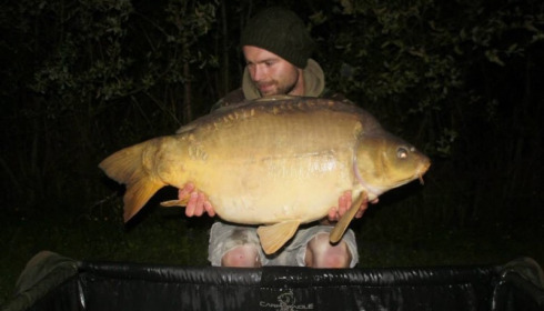 A 37 lb 14 oz carp from Villefond, May 2015