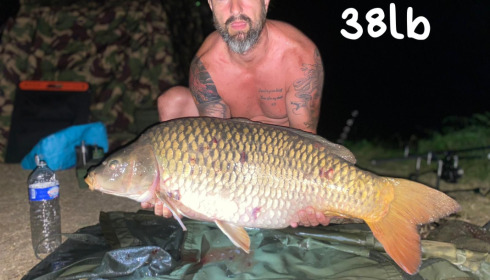 A 38 lb carp from Villefond, Steven Dalgleish, Aug 2022