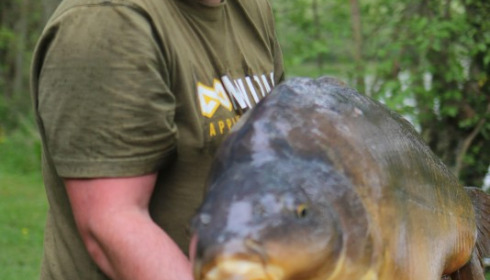 A 71 lb 2 oz carp from Villefond, Jamie Ramsey, May 2018