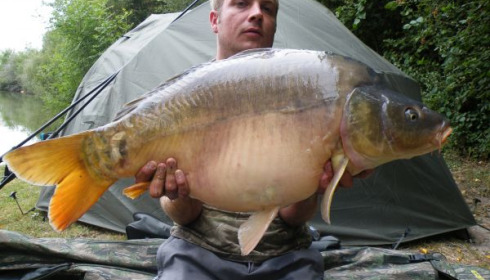 A 38 lb carp from Villefond, Aug 2010