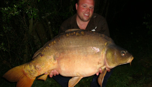 A 37 lb 8 oz carp from Villefond, Spawned out, Jun 2015